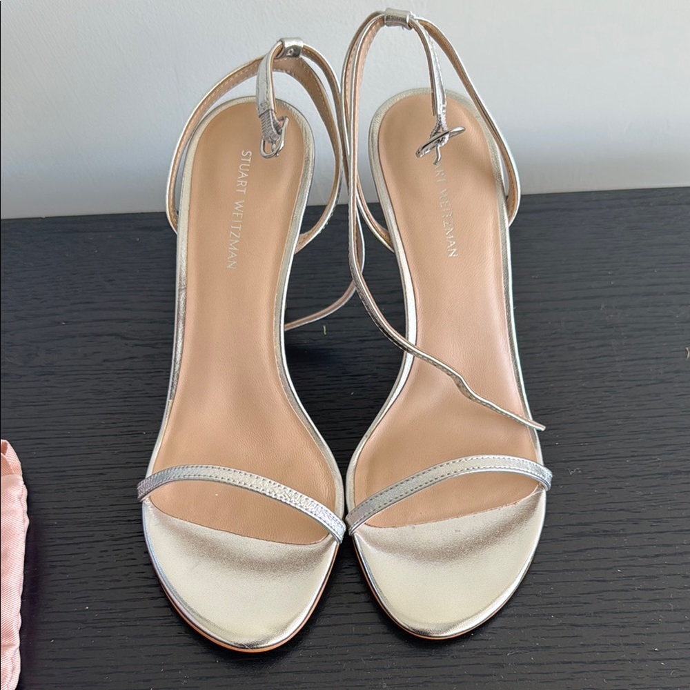 Stuart Weitzman Silver Strappy Sandals